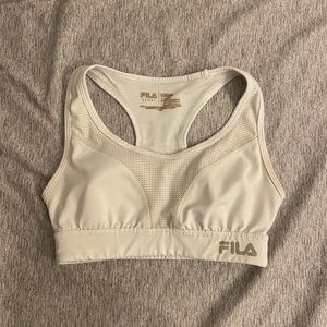 white fila running racerback sports bra